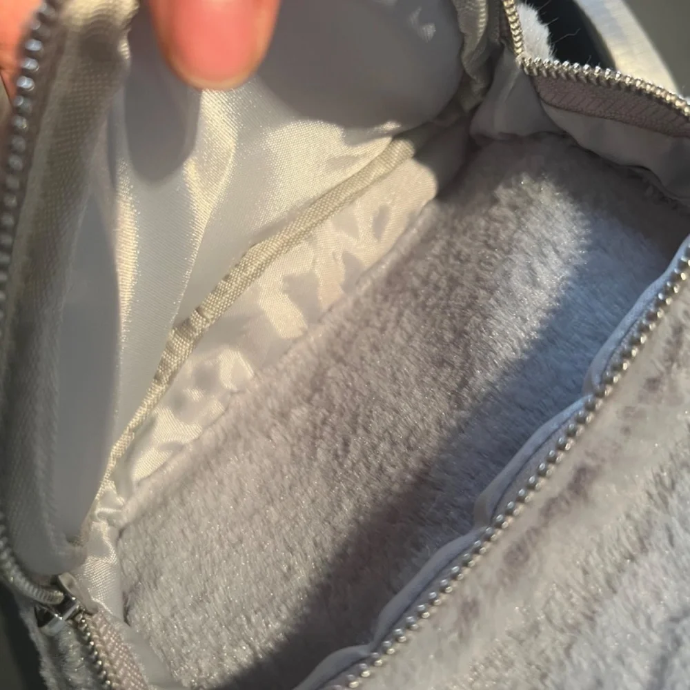 Mini fur back pack grey
